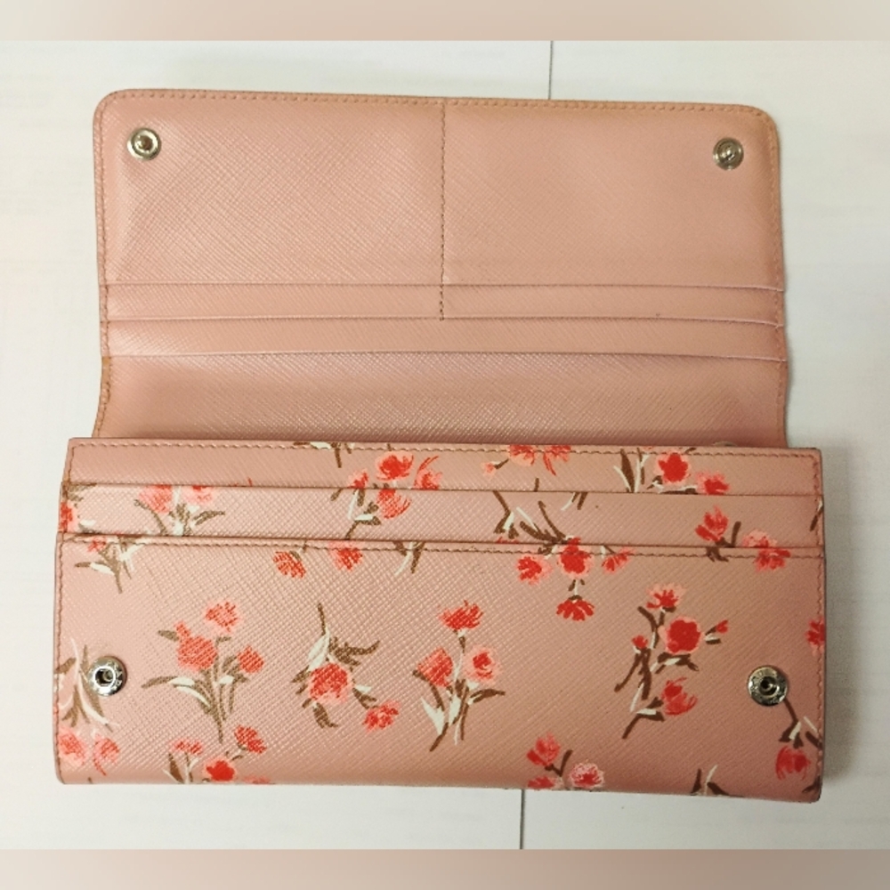 2FER Prada Long Wallet & Card Holder - Pink Floral - Picture 7 of 16
